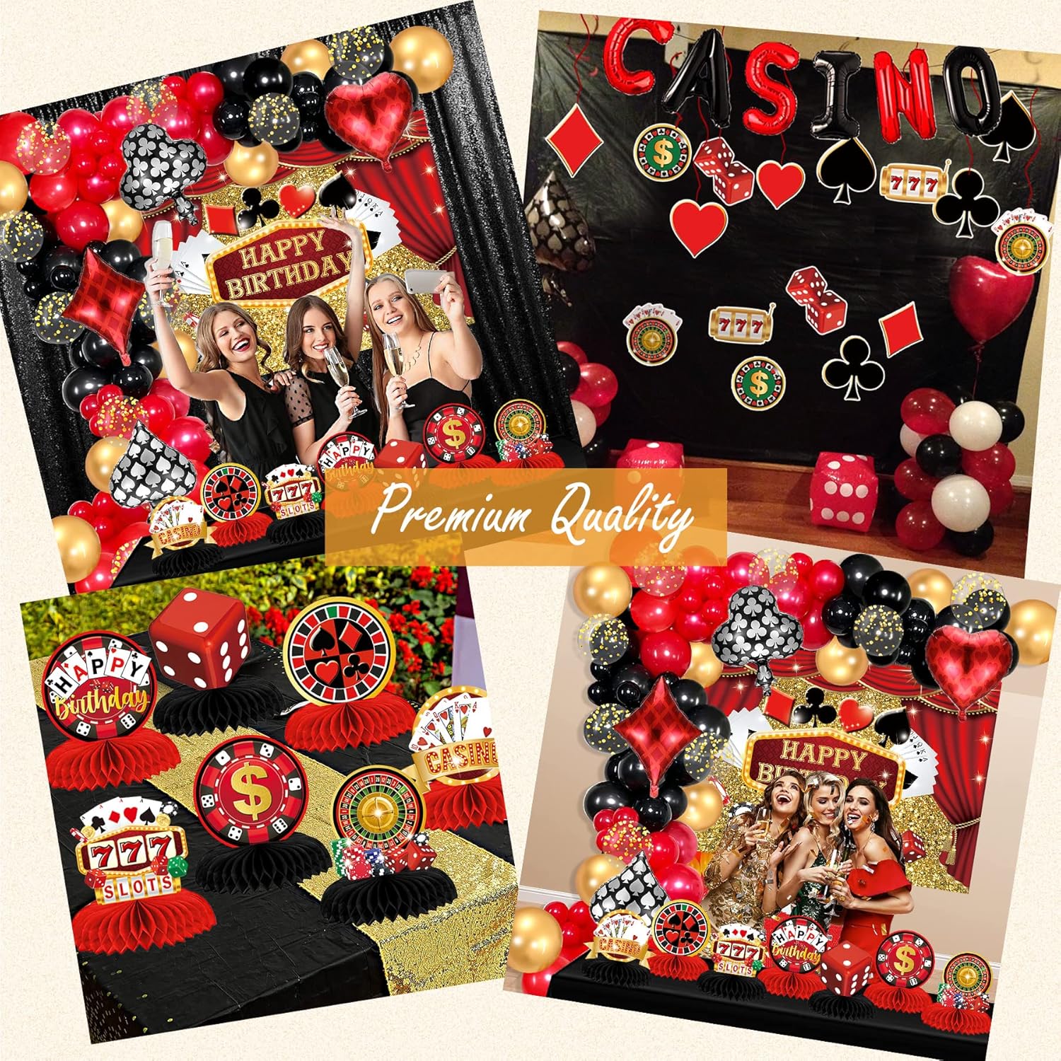 Casino Theme Party Decorations, Casino Birthday Decorations Supplies, Las Vegas Party Decoration, Poker Happy Birthday Backdrop